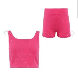 Lola + The Boys Hot Pink Embellished Tank & Shorts Matching Set